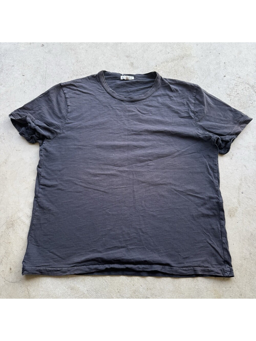 Alex Mill Shirt Crew Neck Short Sleeve Large Mens Black Cotton Worn Faded